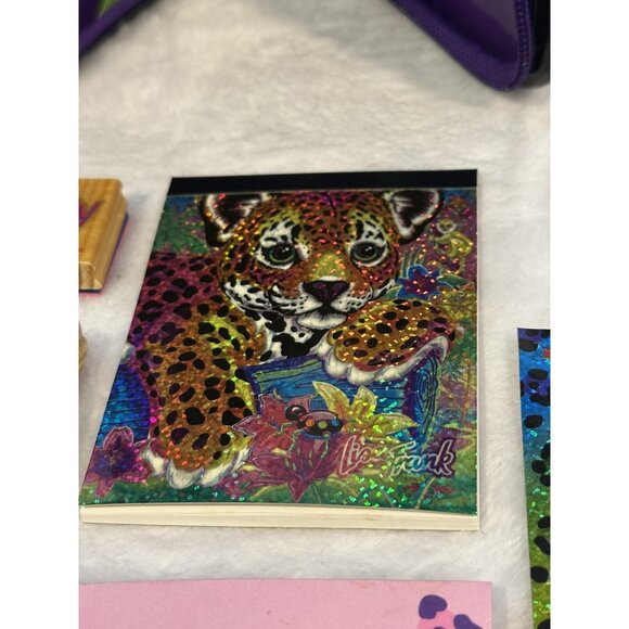 Vintage Lisa Frank Hunter The Cat Mini Zip Binder With Accessories - Picture 9 of 13